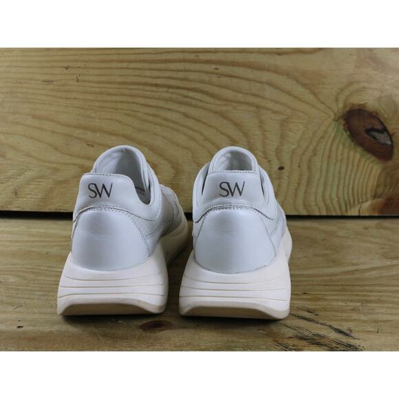 Stuart Weitzman Sneakers 9B White Leather Willow Runner - Picture 3 of 11